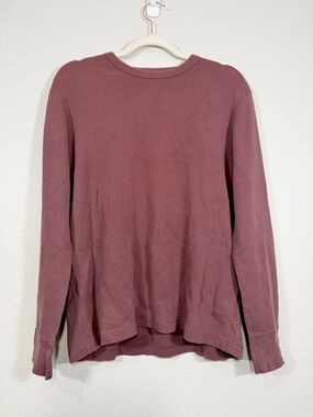 J. Crew Shirt Waffle Thermal Long Sleeve Dusty Mauve Purple Cotton Top Women L